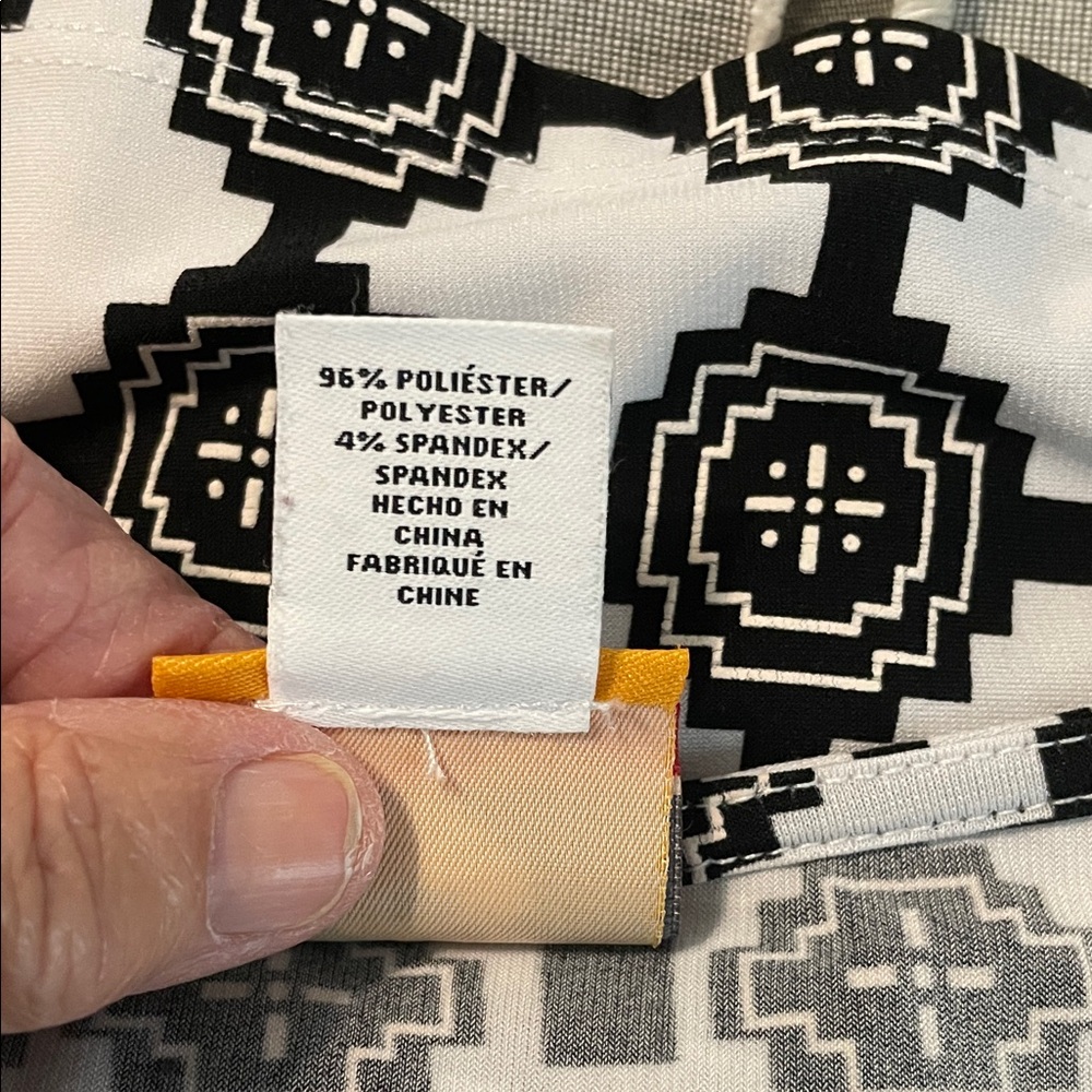 Ruby Rd. Elegant Black And White Geometric Dress - image 8